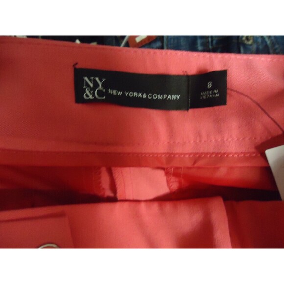 New York & Co Flat Front Dress Pants Hot Pink Womens Size 8 Barbie Core - Picture 4 of 9